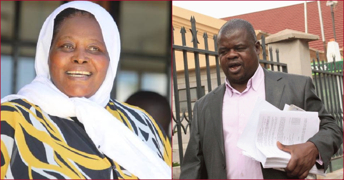 Busia senator Okiya Omtatah (r) claims businesswoman Ann Njeri (l) was being used as a front in the oil saga.